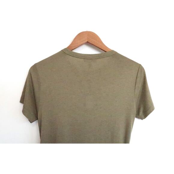 RAG & BONE Ina Ruched Midi Jersey T-Shirt Dress Light Olive Shopbop S NWT $325 - Picture 10 of 13